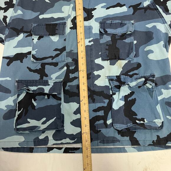 Sky Blue Camo Fatigue Jacket Size XXL - Picture 7 of 8